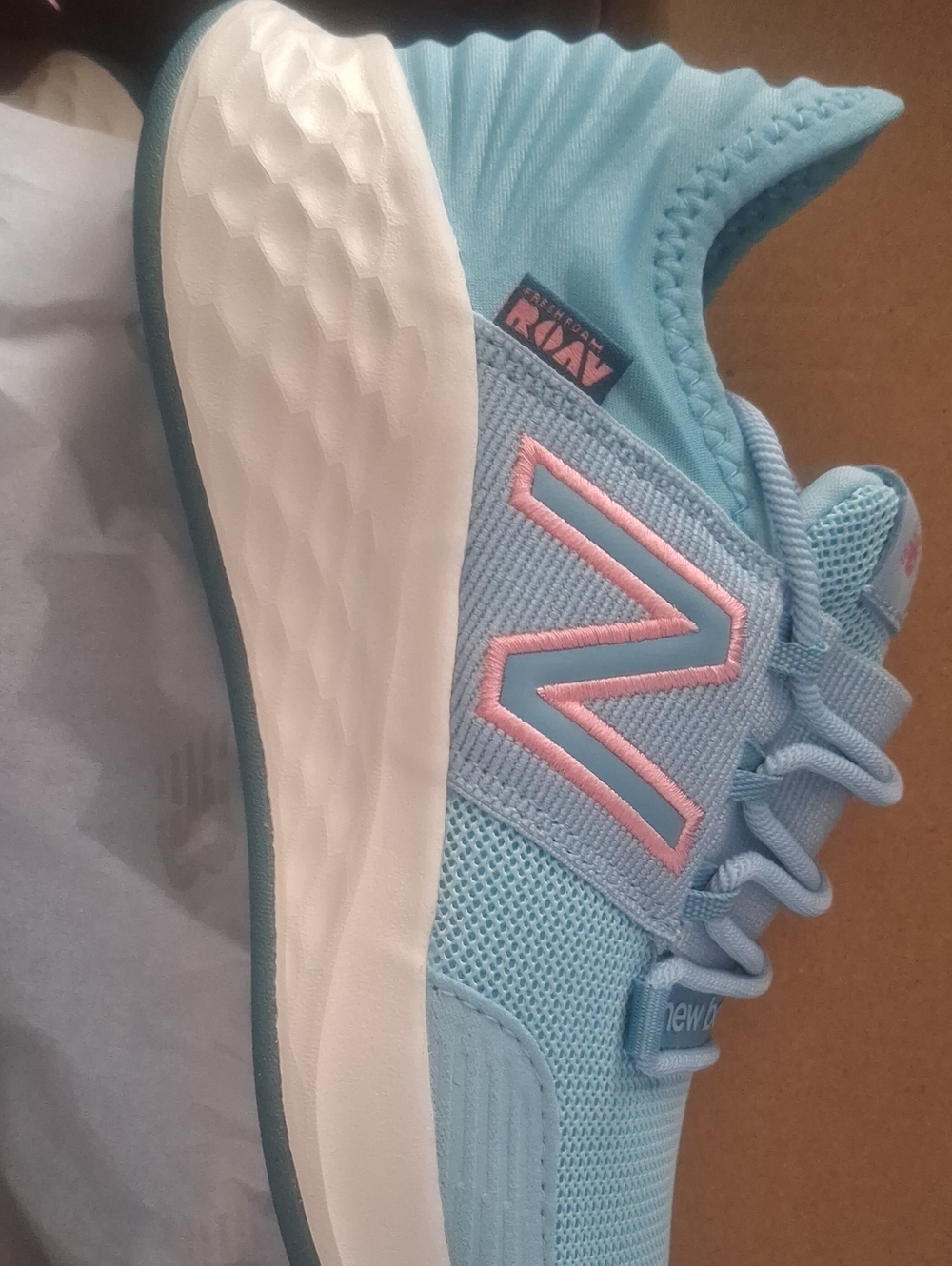 New Balance Light Blue Kids' Sneakers with Pink N Logo